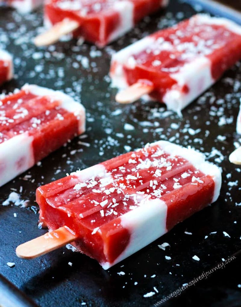 Rhubarb Coconut Popsicles