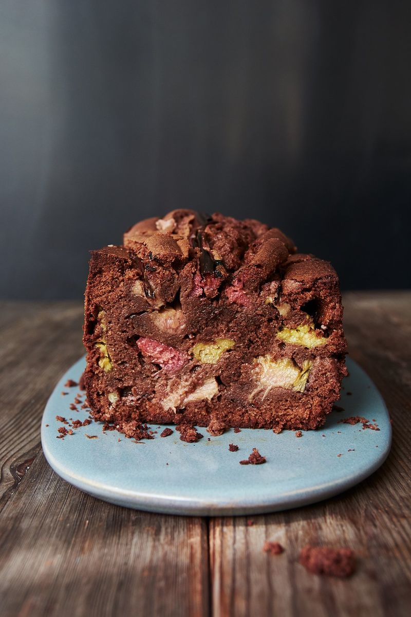 Rhubarb Chocolate Cake