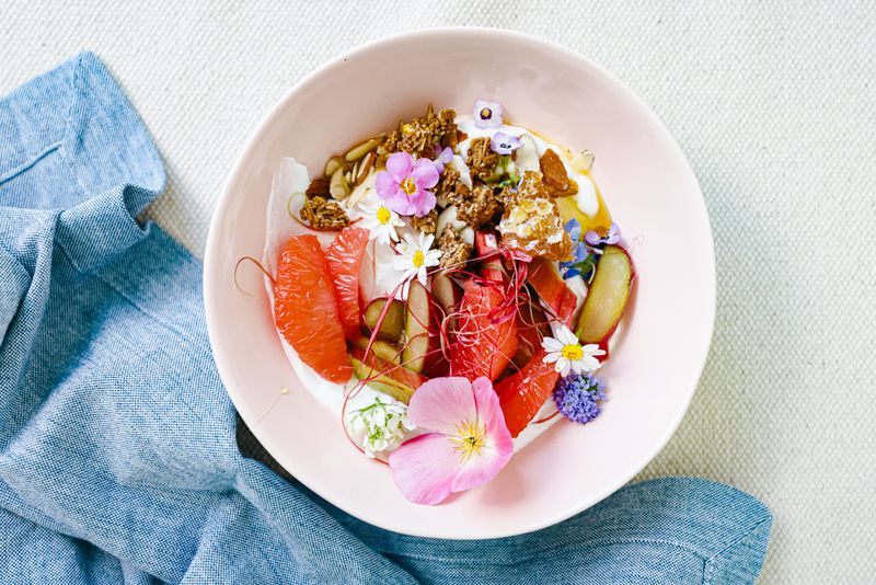 Roasted Rhubarb over Greek Yogurt