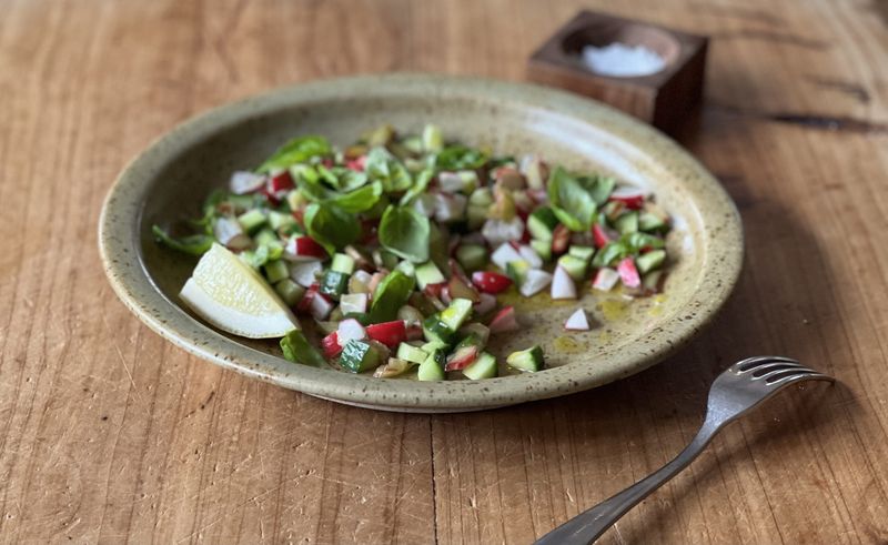 Raw Rhubarb Salad