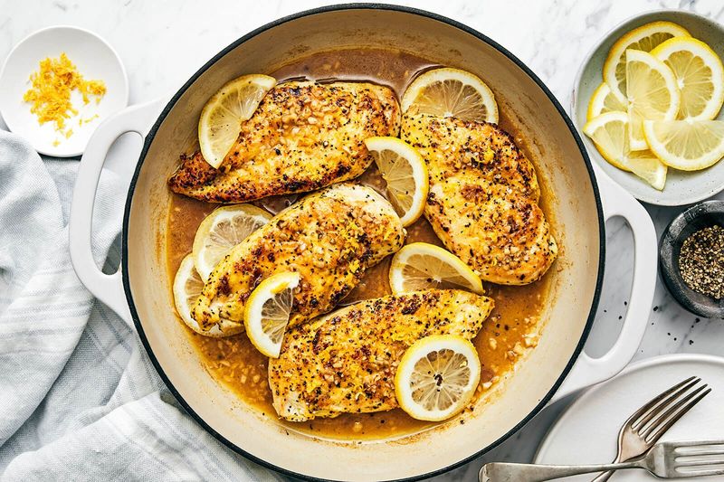 Lemon-Pepper Chicken with Mashed Sweet Potatoes