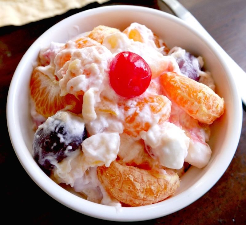 Fruit Cocktail with Whipped Cream