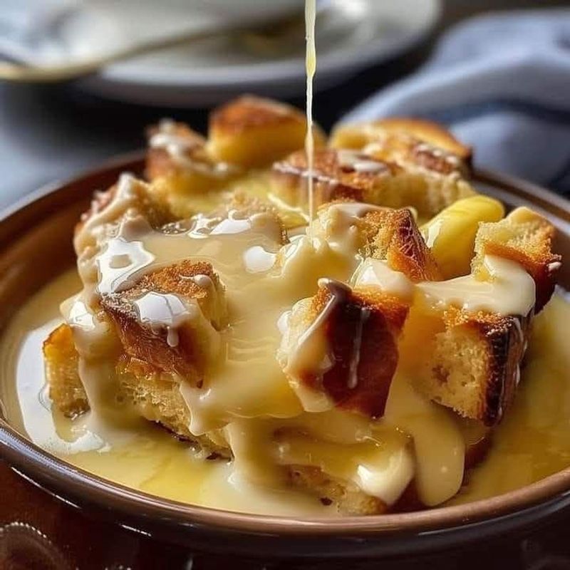 Bread Pudding with Vanilla Sauce