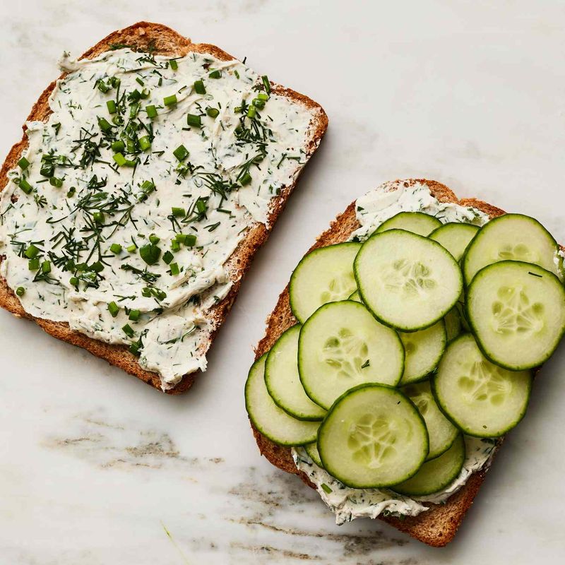 Cucumber & Cottage Cheese Sandwich