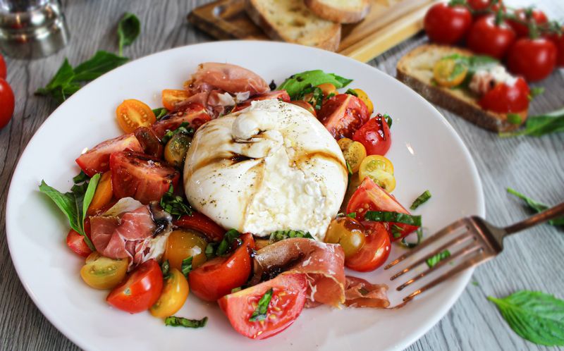 Burrata Caprese with Prosciutto