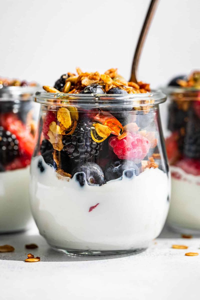 Greek Yogurt Parfait with Berries and Granola