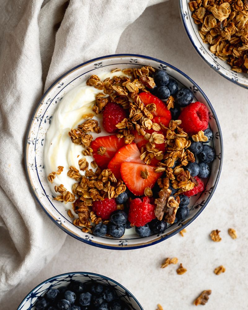 Greek Yogurt Bowl with Nuts and Berries
