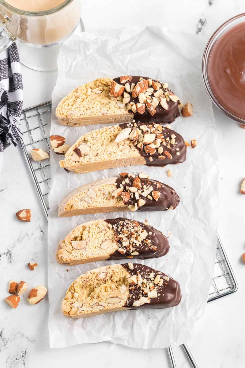 Almond Biscotti (Dipped in Chocolate)