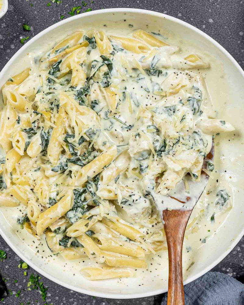 Spinach Artichoke Pasta Salad