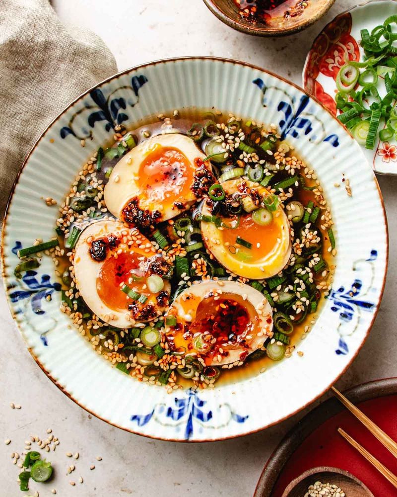 Soy Sauce and Scallion Soft-Boiled Eggs