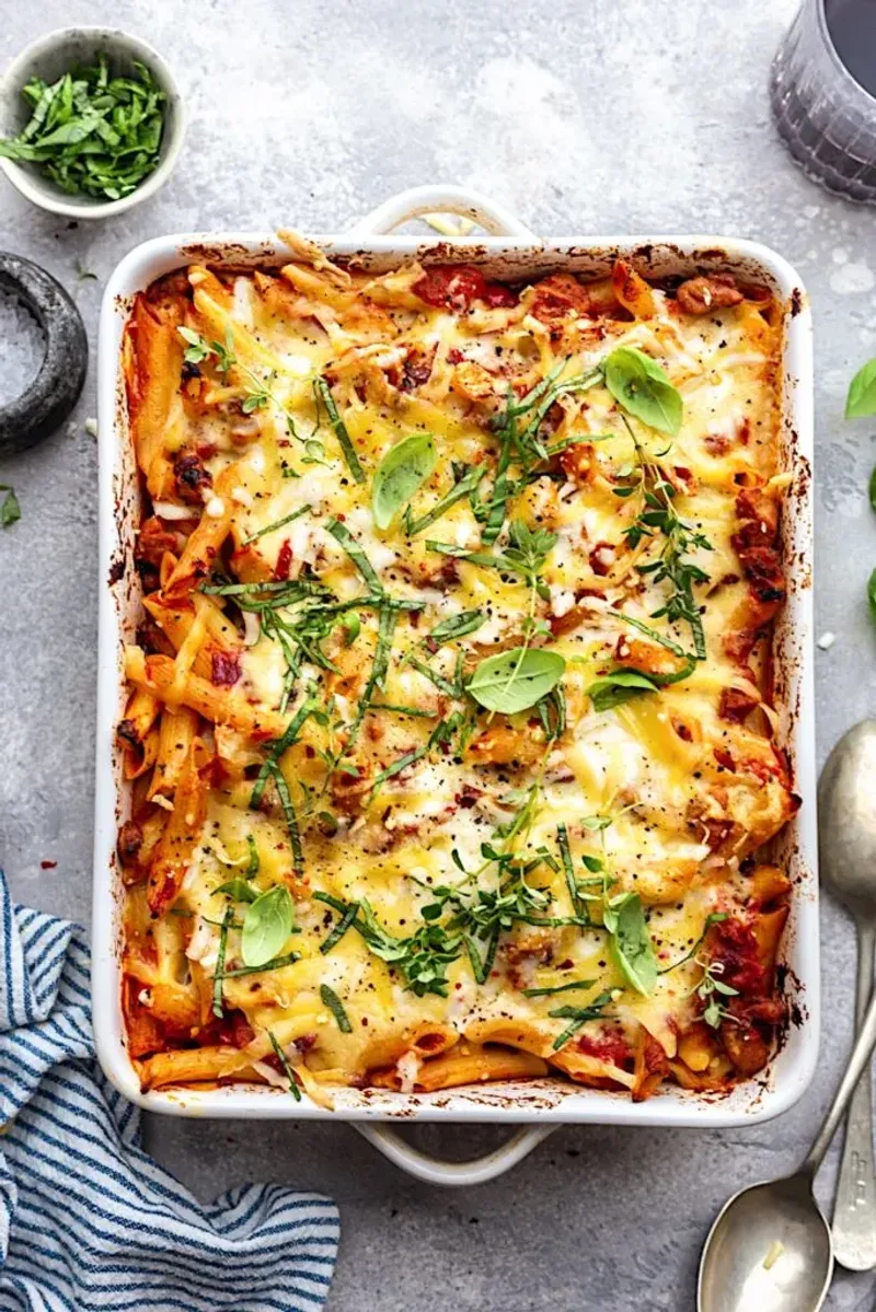 Baked Pasta with Veggies and Cheese