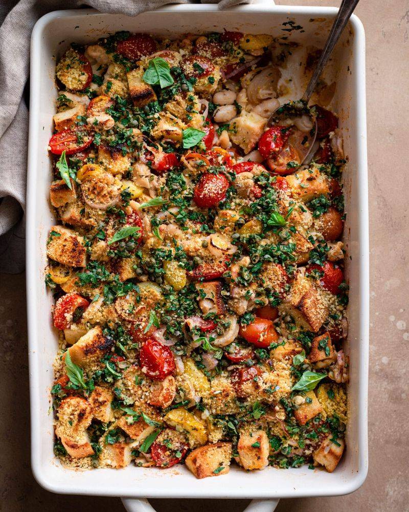 Roasted Veggie & White Bean Tray Bake