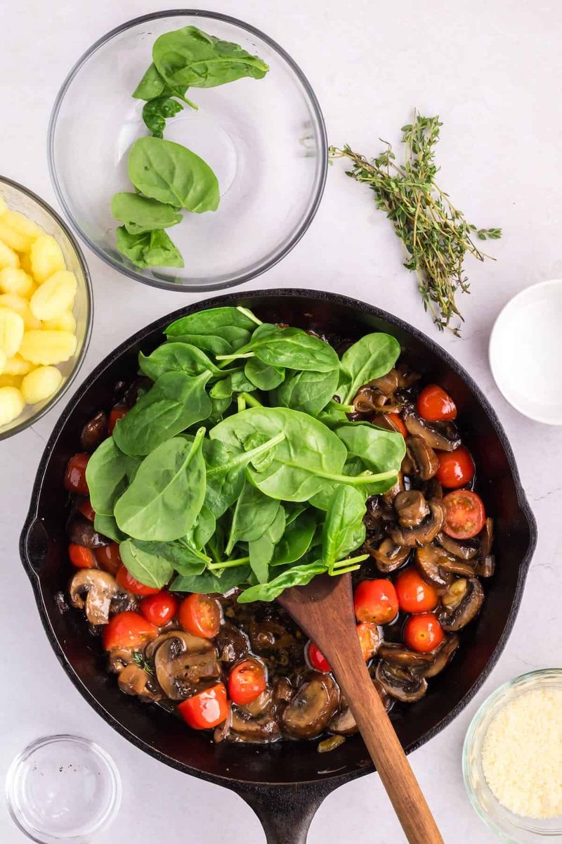 Skillet Gnocchi with Spinach and Tomatoes