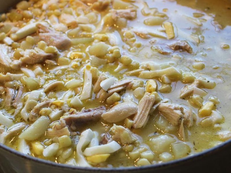 Chicken Corn Soup with Hard-Boiled Eggs