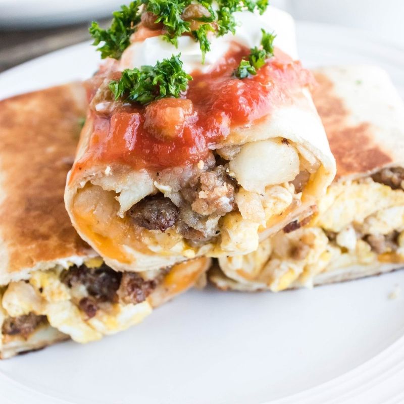 Smashed Breakfast Burritos