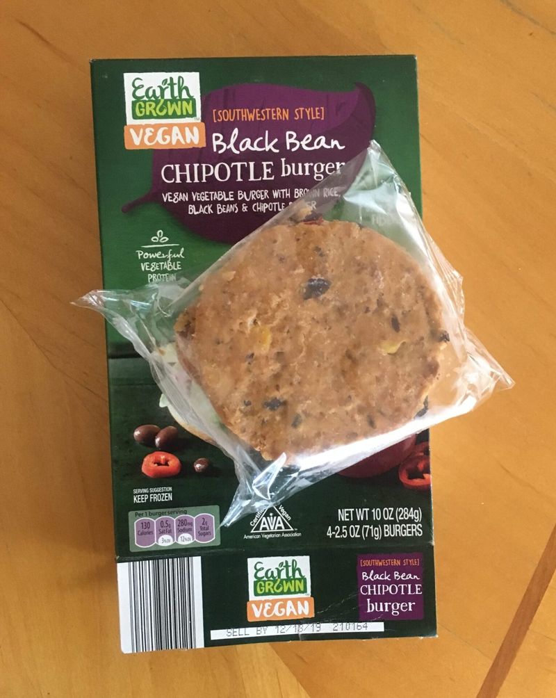 Aldi’s Earth Grown Black Bean Burger