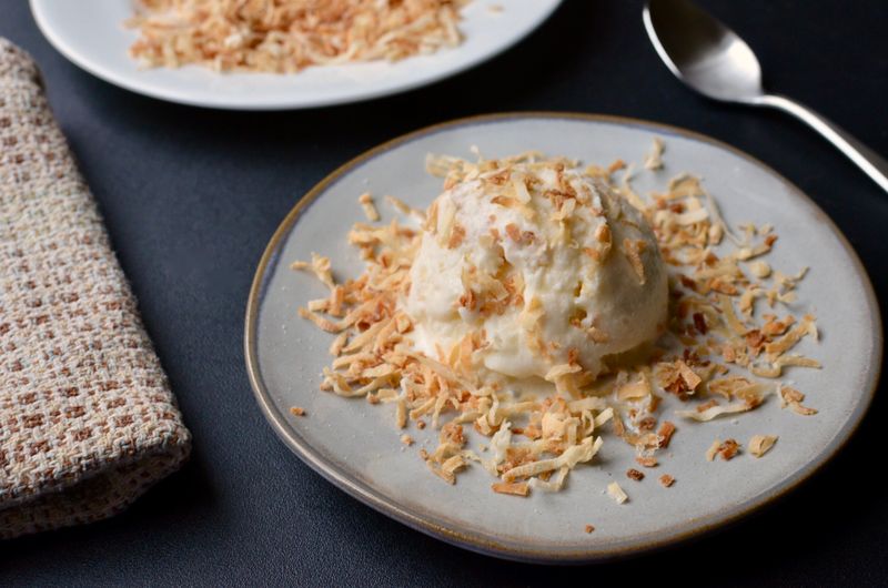 Corn Ice Cream with Toasted Coconut