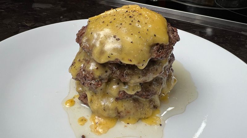 Smash Burger Patties with Cheese and Egg
