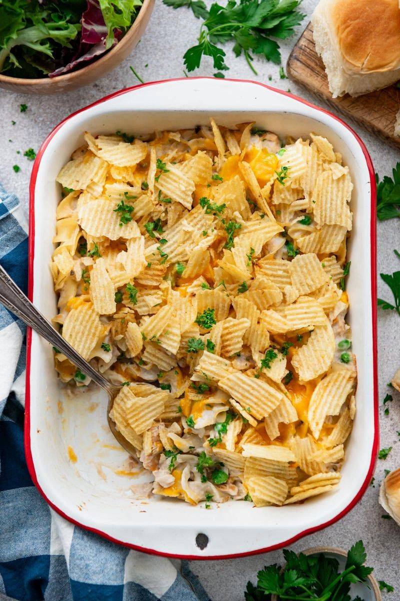 Tuna Noodle Casserole (With Potato Chips on Top)