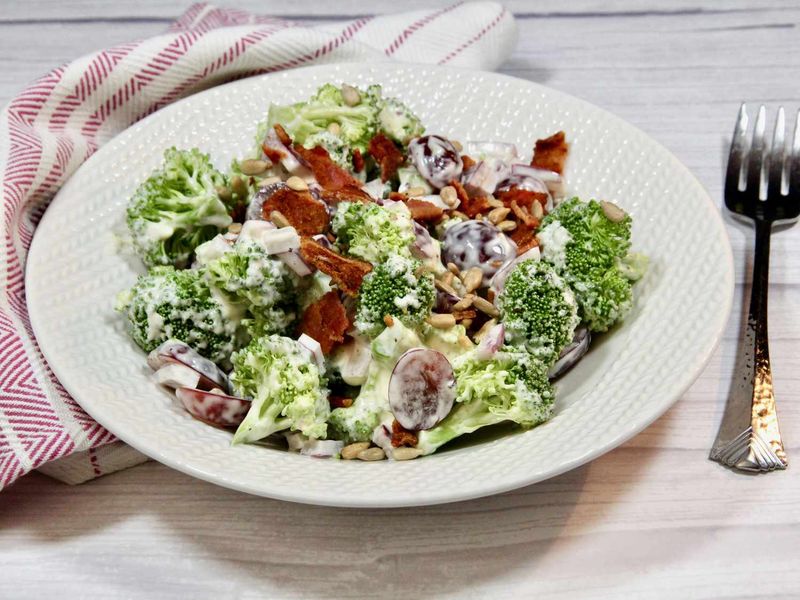 Broccoli Salad with Bacon and Sunflower Seeds