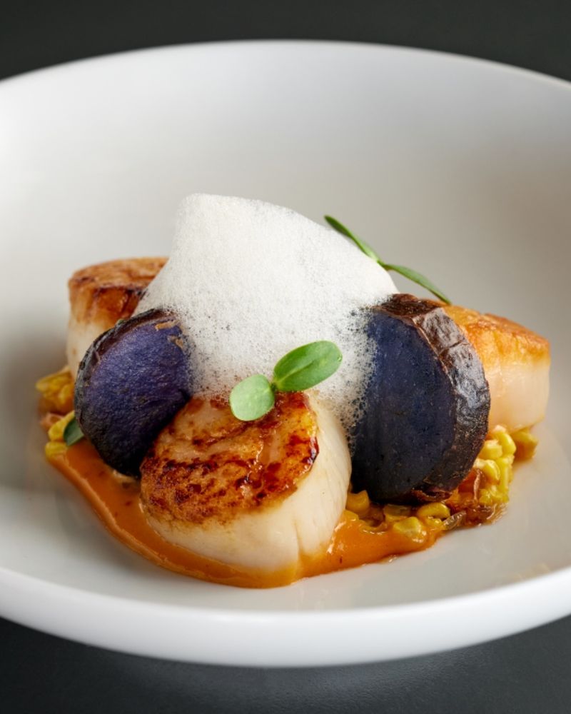Seared Scallops with Fancy Foam
