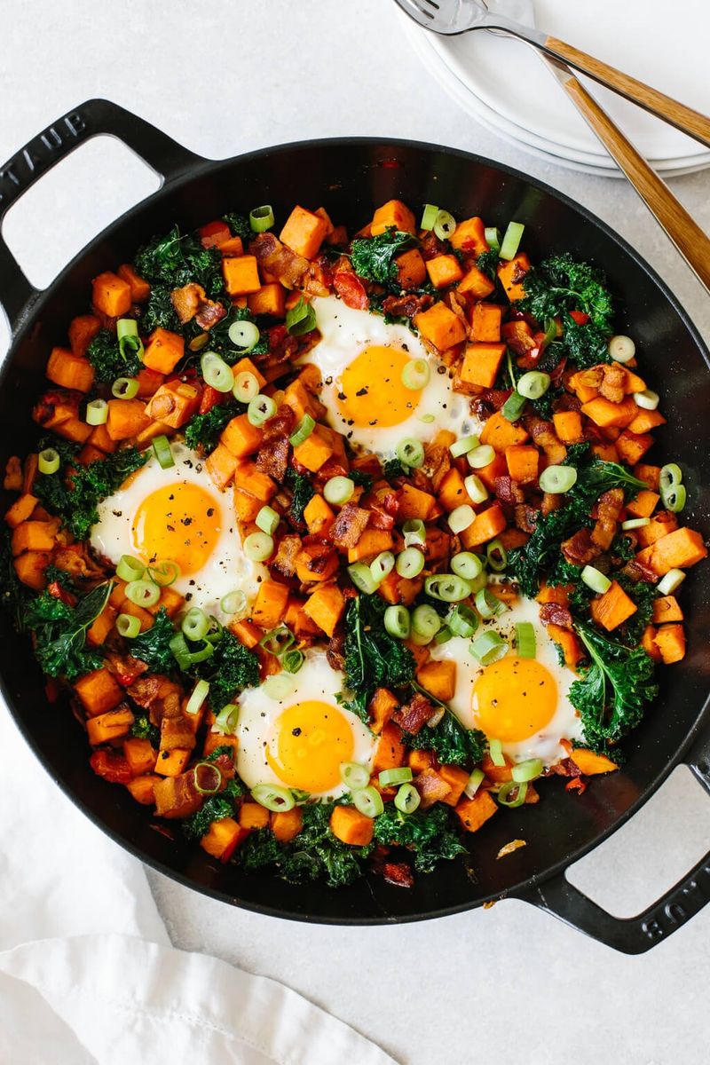 Savory Sweet Potato Hash with Veggies and Eggs