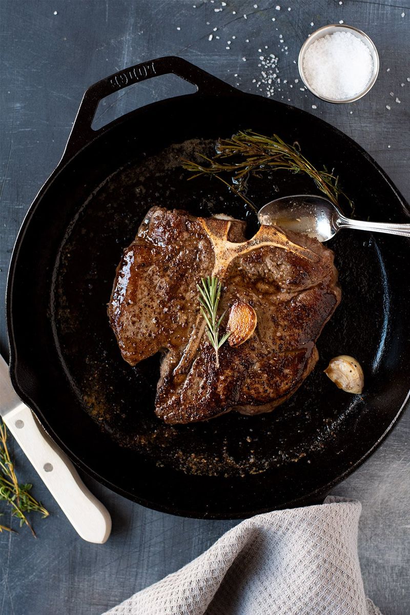 Cast Iron T-Bone with Pan Juices