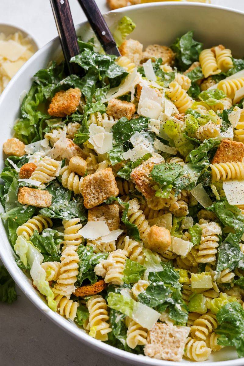Greek Yogurt Caesar Pasta Salad
