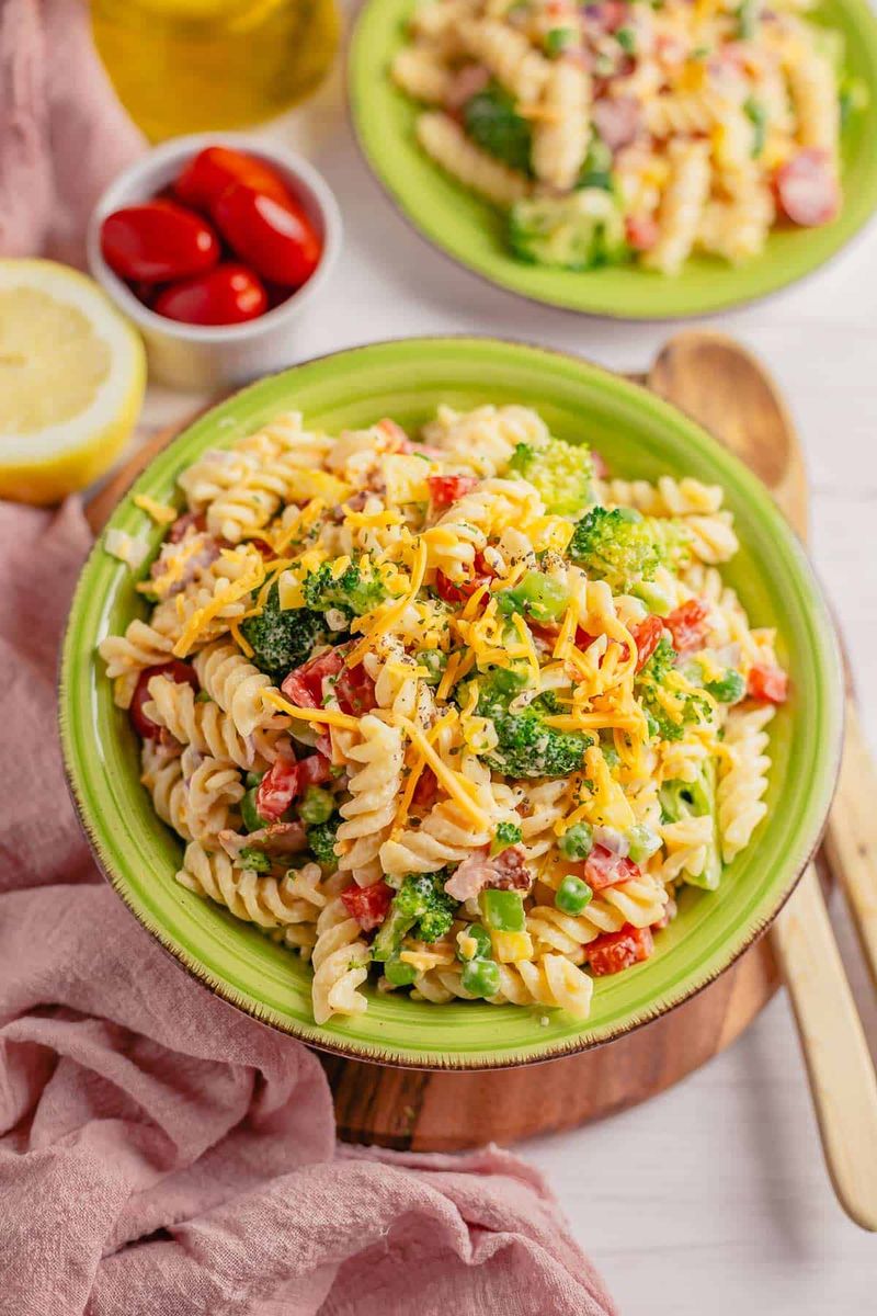Broccoli Bacon Cheddar Pasta Salad