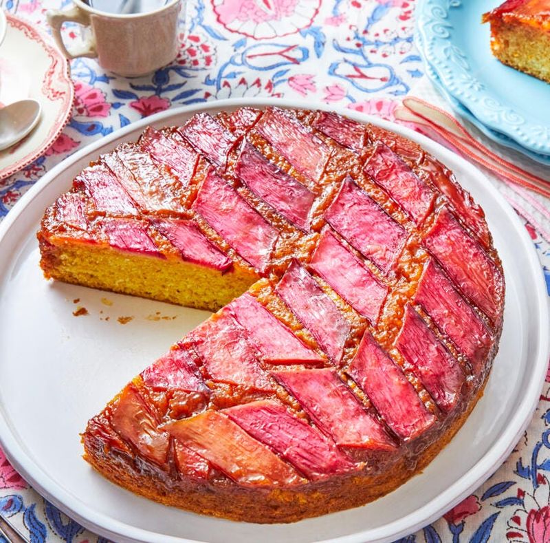 Rhubarb and Ginger Upside-Down Cake