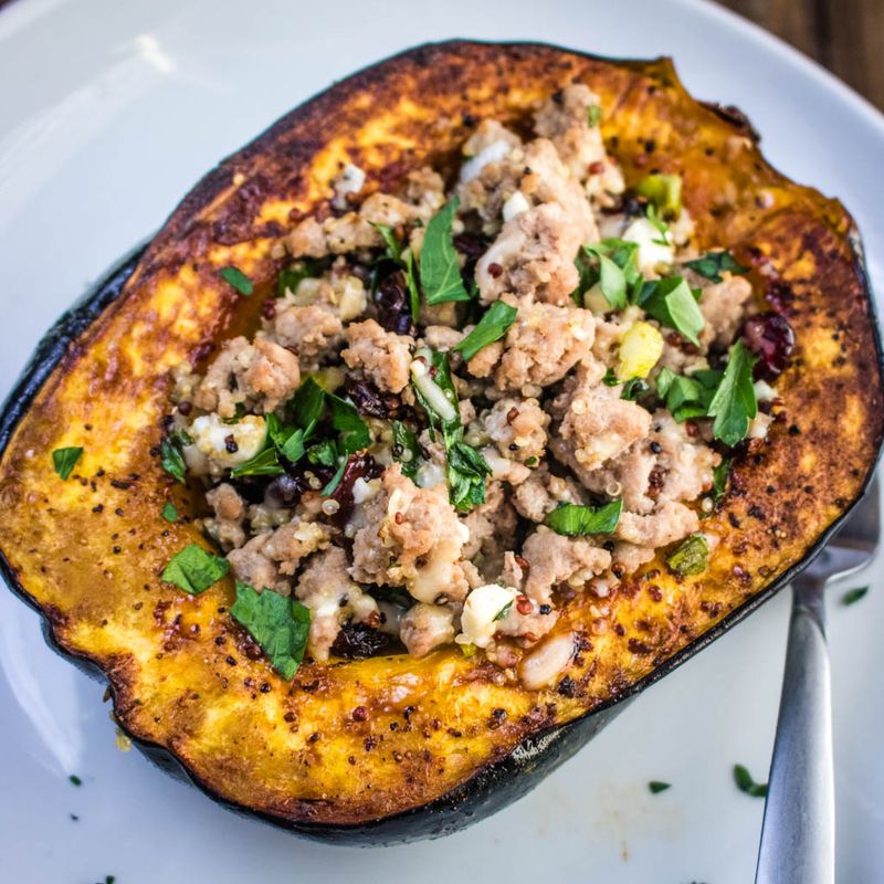 Turkey-Stuffed Acorn Squash