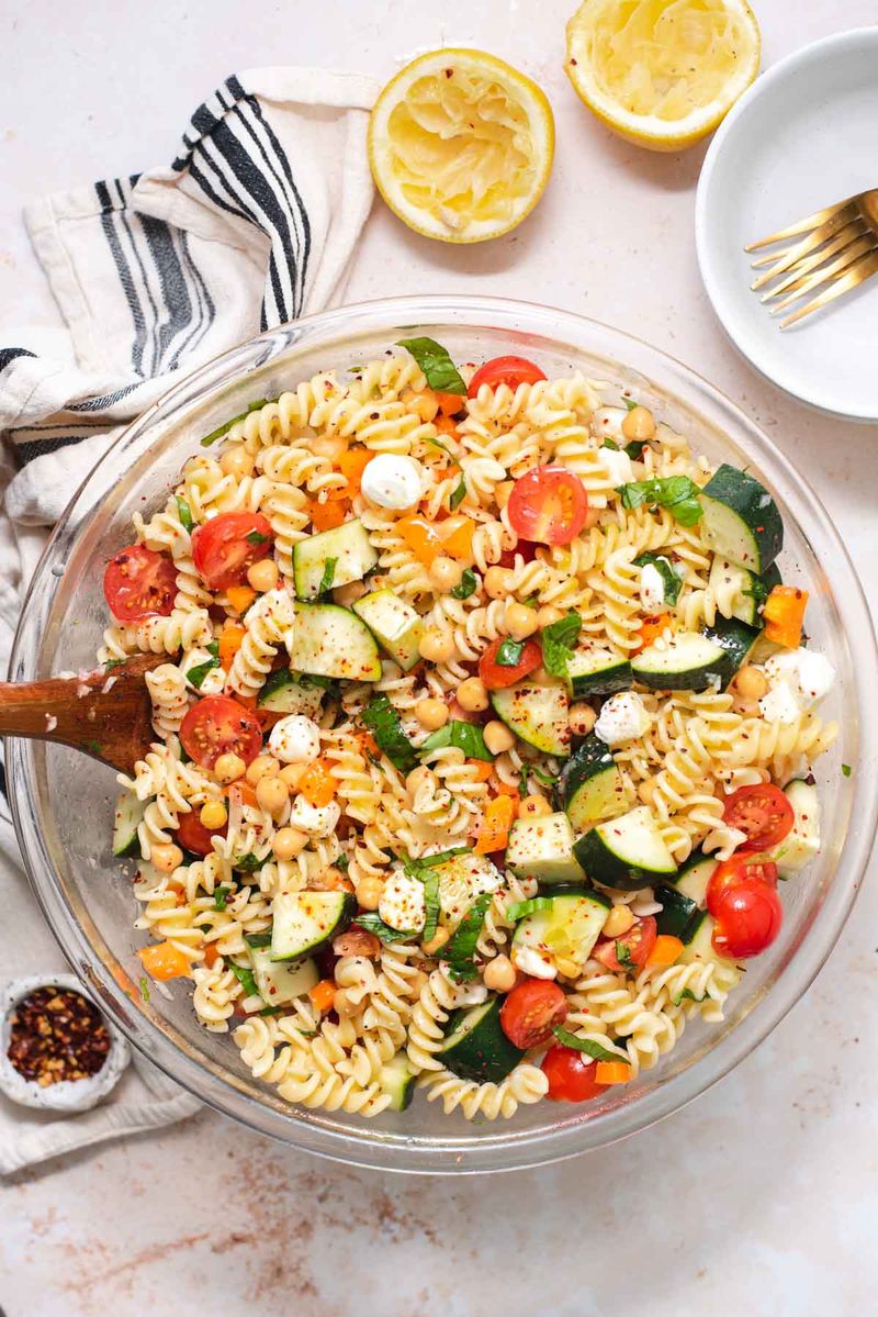 Lemon Chickpea Pasta Salad