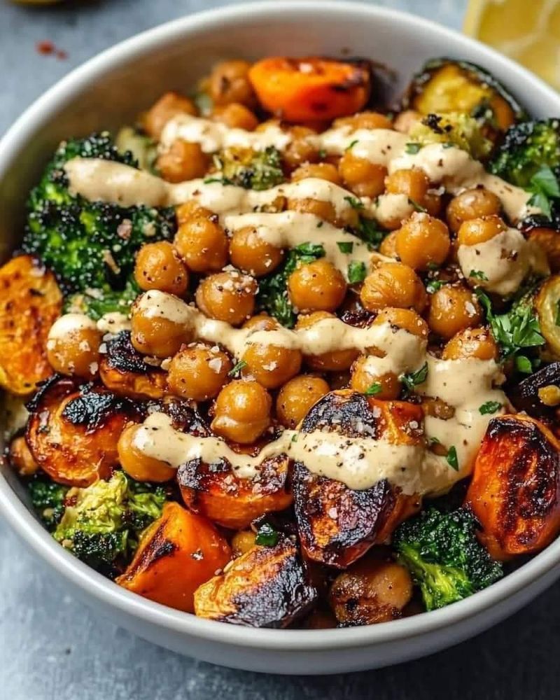 Roasted Veggie & Tahini Crunch Bowl