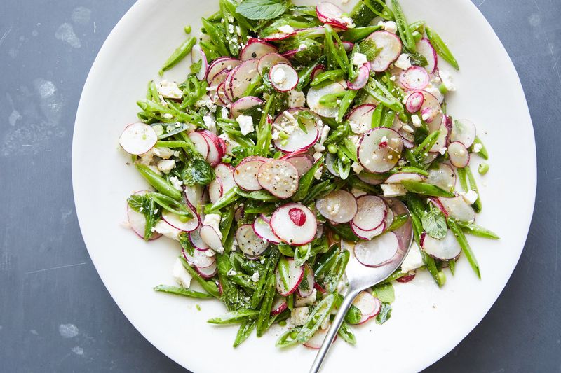 Pea Shoot & Radish Salad with Lemon Vinaigrette