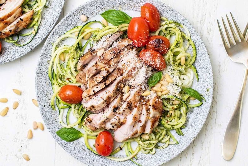 Pesto Chicken with Zoodles