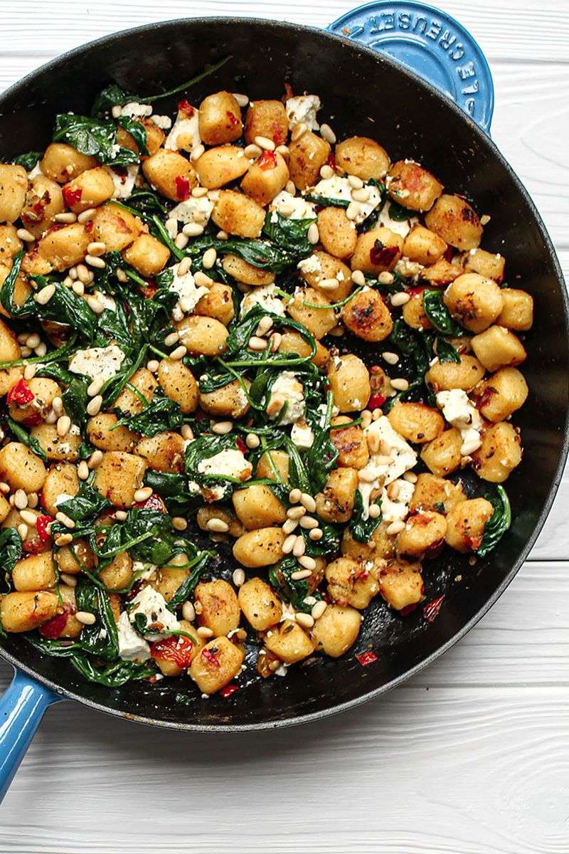 Sautéed Gnocchi with Leeks & Spinach