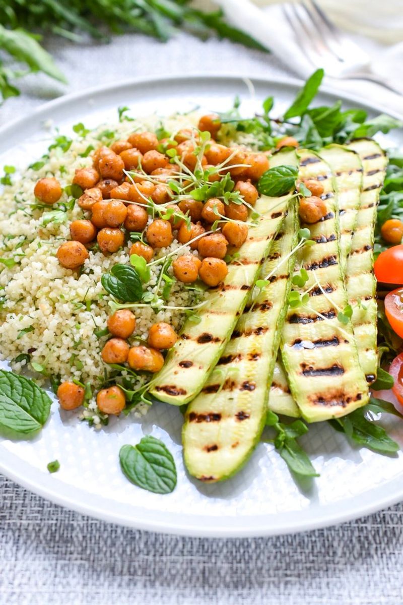 Grilled Zucchini & Herbed Couscous Salad