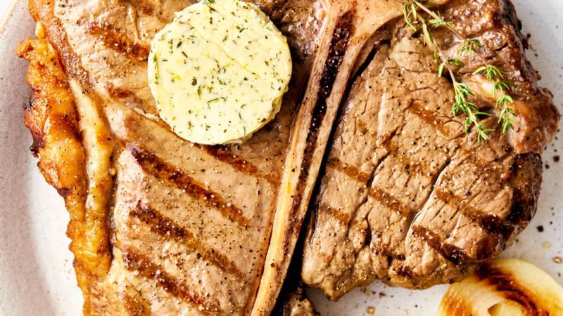Broiled Porterhouse with Herb Butter