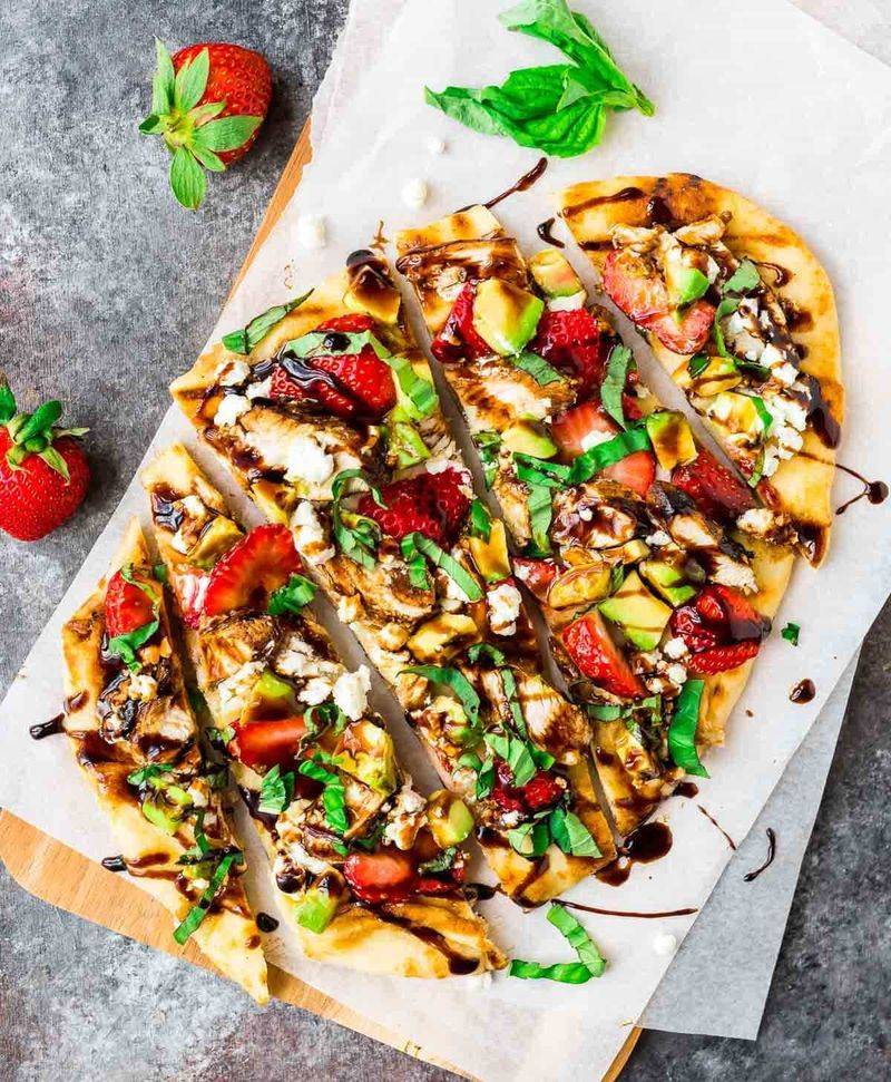 Strawberry Flatbread with Blue Cheese