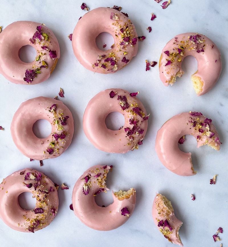 Pistachio Rose Donut