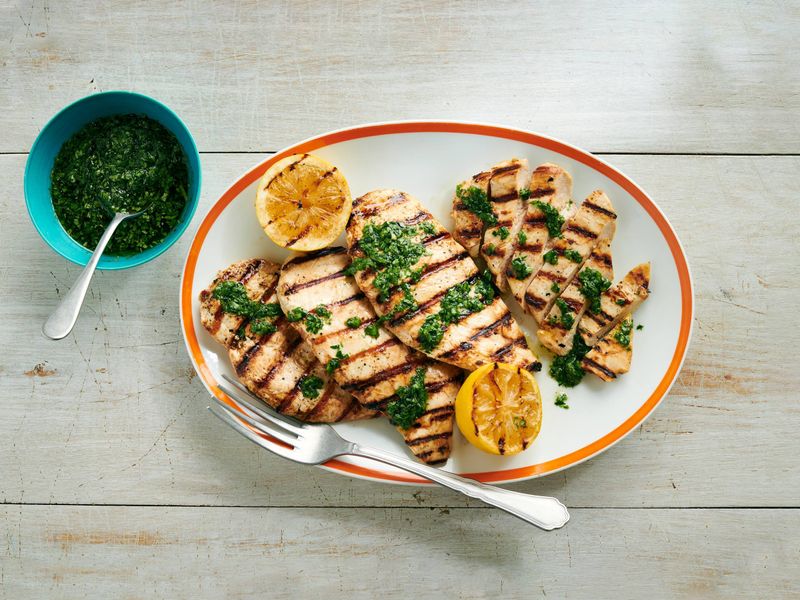 Lemon Herb Grilled Chicken with Roasted Radishes