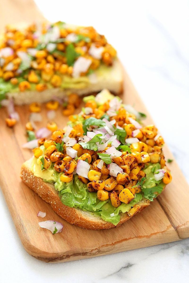 Roasted Corn and Avocado Toast