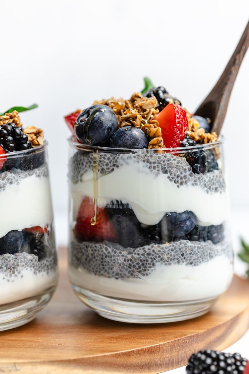 Greek Yogurt Parfait with Berries and Chia Seeds