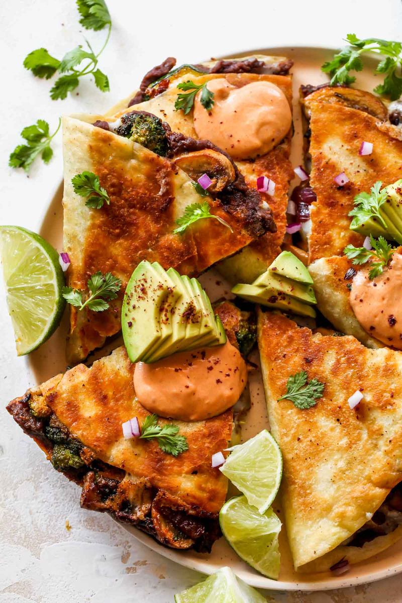 Veggie Quesadillas with Chipotle Aioli