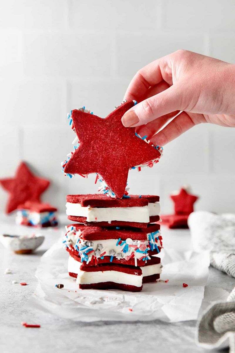 Patriotic Ice Cream Sandwiches