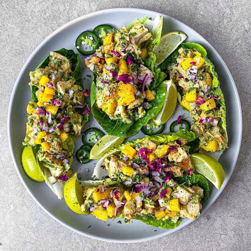 Mango Chicken Lettuce Cups