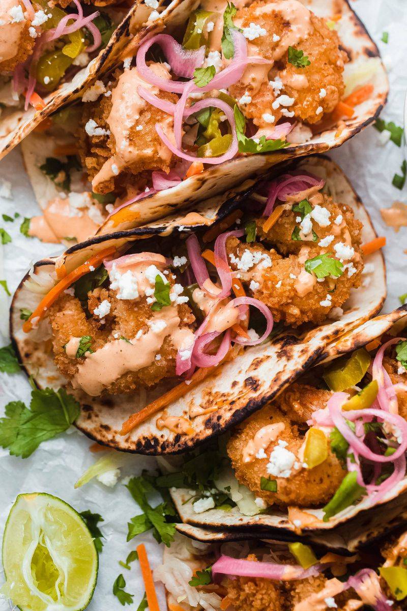 Shrimp Tacos with Chipotle Slaw