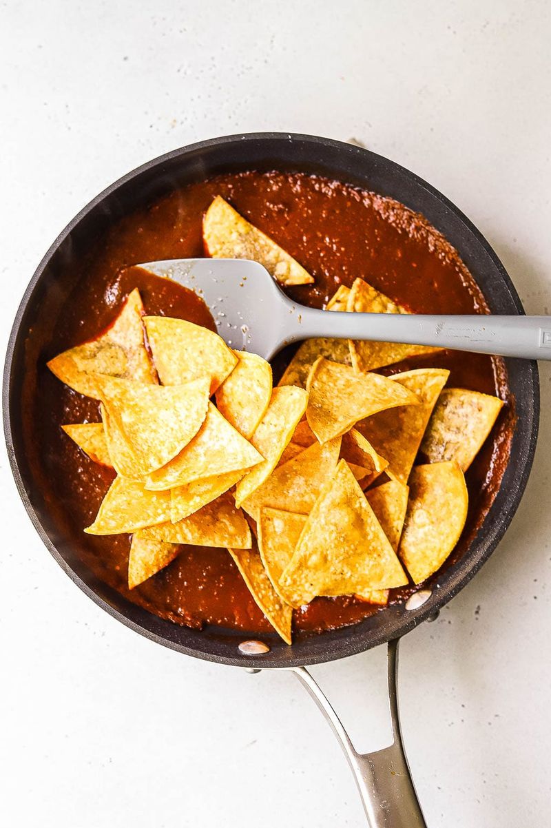 Chilaquiles with Soft Chips and Weak Sauce
