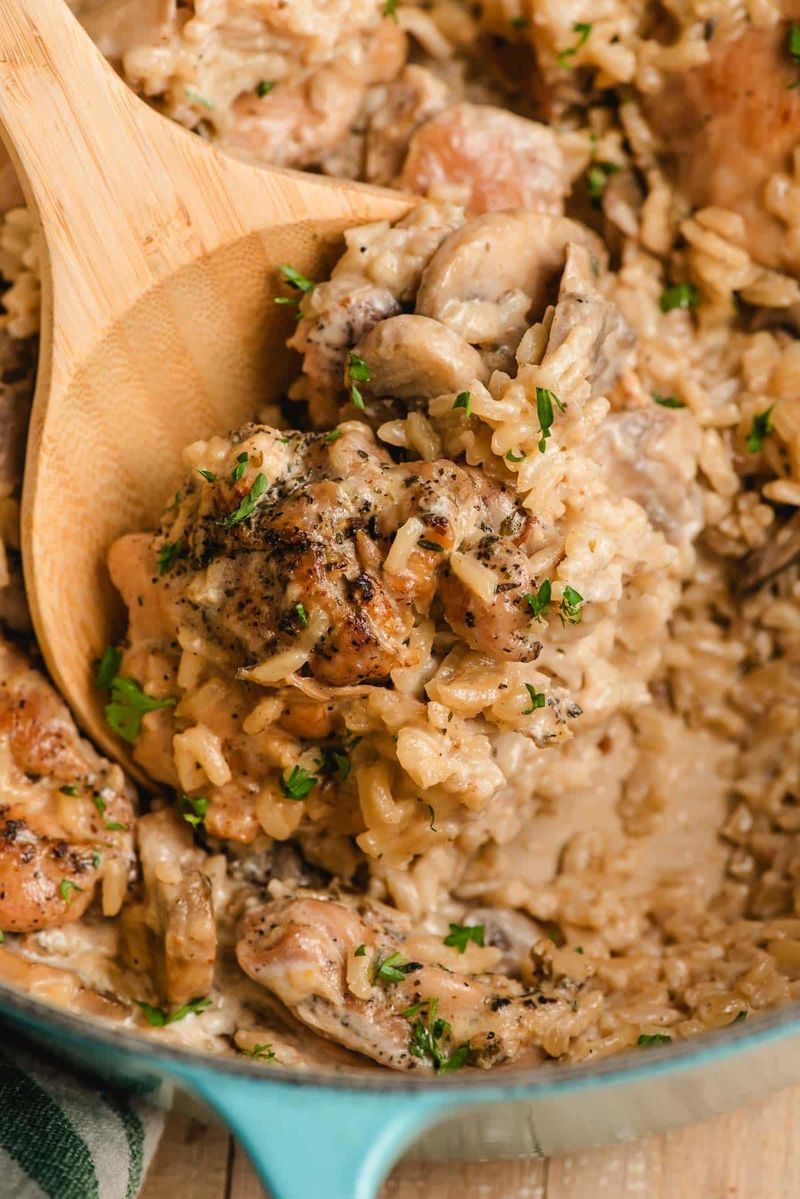 Chicken and Rice Bake with Cream of Mushroom