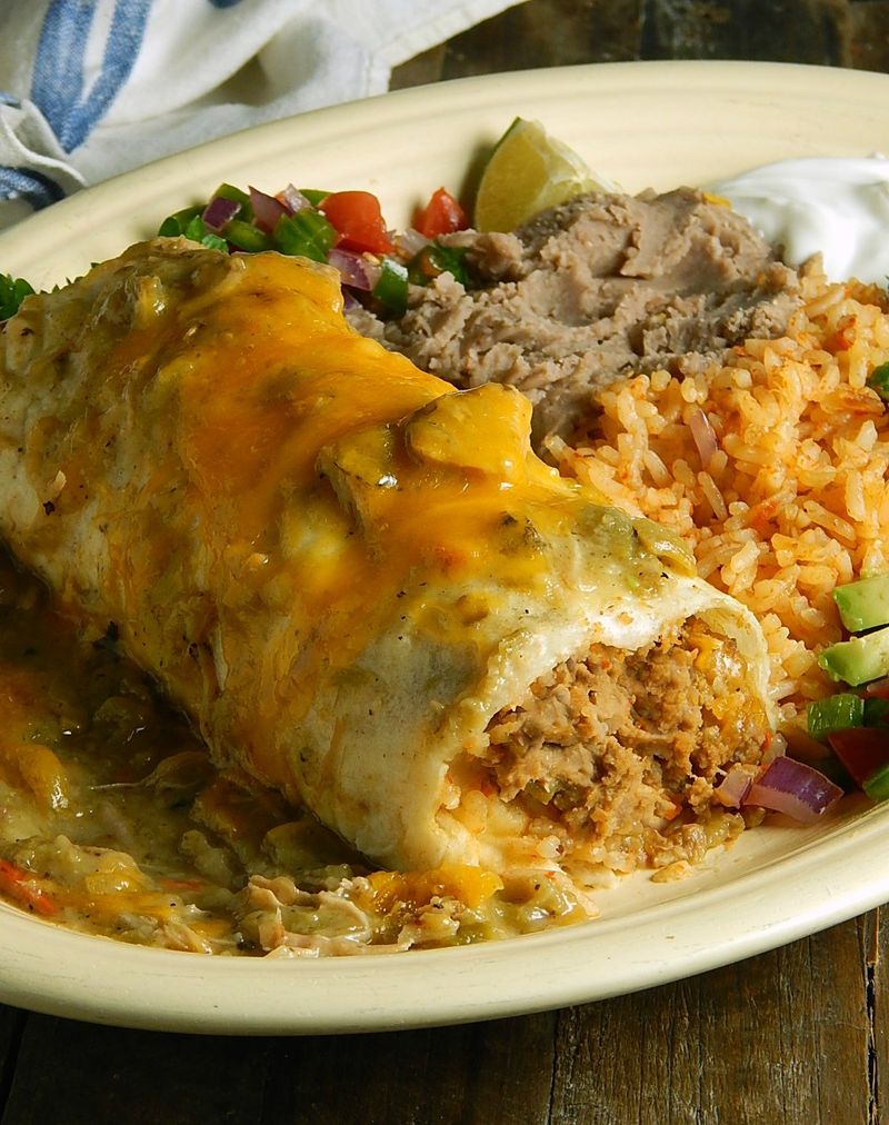Green Chile Smothered Burrito in Denver, CO